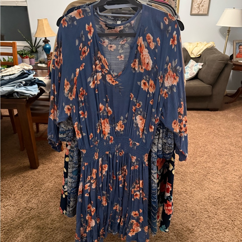 Torrid Floral Blue Dress